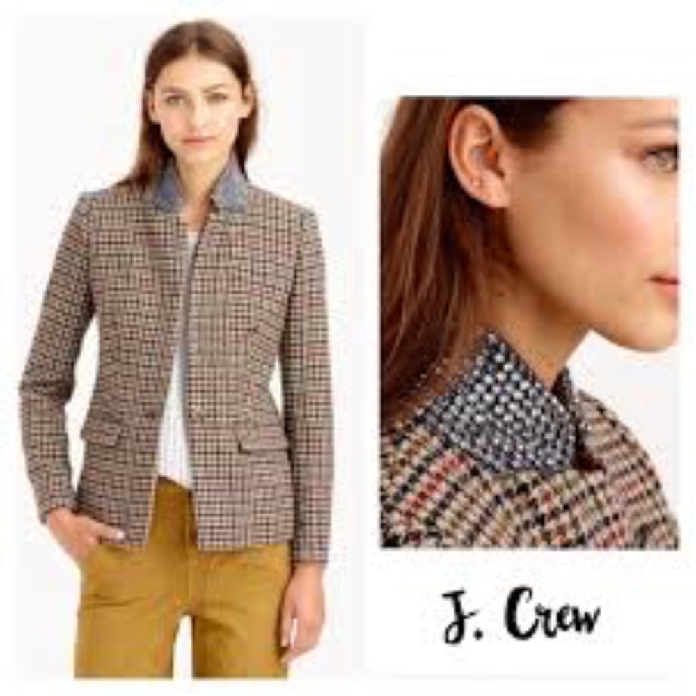 J. CREW Regent Rhinestone Wool Blazer
